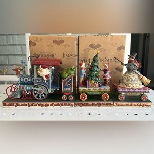Jim Shore Heartwood Creek Christmas Train Figurine Set Hand Painted Resin